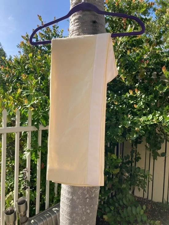 Versace Cream Satin Jacket with Black Logo Patch - Picture 5 of 7